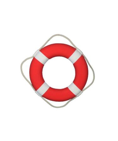 Hampton Nautical Decorative Vibrant Red Lifering with White Bands, 15 inches
