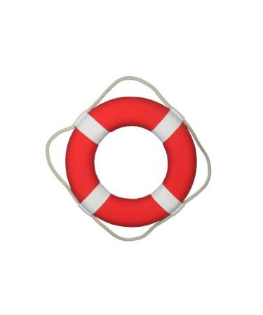 Hampton Nautical Decorative Vibrant Red Lifering with White Bands, 15 inches