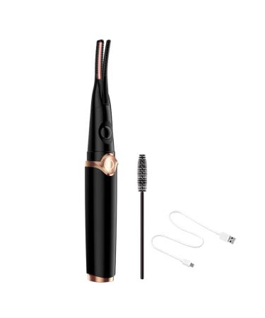 Tumuued Heated Eyelash Curler 2 in 1 Clip-Type Eyelash Curler with Comb USB Rechargeable Portable Electric Eyelash Curler Easy Install