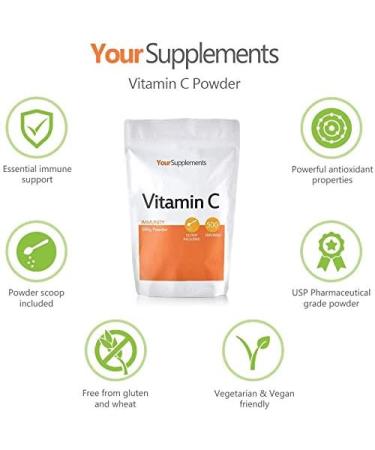 Vitamin C Powder 200g - 100% Pure British Pharmaceutical Grade | Non-GMO | With Scoop | Ascorbic Acid Supplement - Buy Online on GoSupps.com