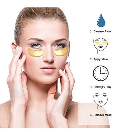24-Carat Gold Eye Treatment Masks - 25 Pairs | Anti-Wrinkle Gel Masks for Puffiness Dark Circles & Hydration - Buy Online on GoSupps.com