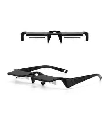 Lazy Glasses - Horizontal Reading Glasses - Upside Down 90 Degree Glasses for Lying down Reading Prism Glasses for Reading In Bed (black)