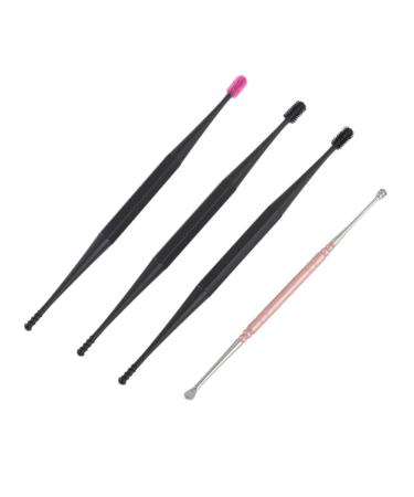 DEARMAMY 4Pcs Ear Cleaner Silicone Ear Wax for Portable Double End Cleaning Tool with Soft Tips Random Colors