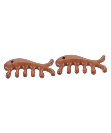 Healeved 2st massage comb in fish shape Face massage device Comfortable comb wooden ridge comfortable massage comb hair sticks for curly hair wearable tool carvings carving comb comb comb