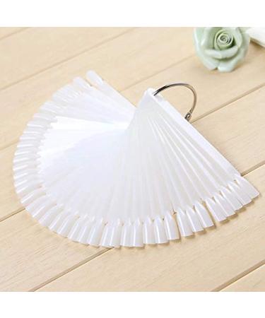 Transparent Fan-Shaped Nail Tips Display with Metal Screw Ring Holder - Perfect for Nail Art Showcase - Buy Online on GoSupps.com