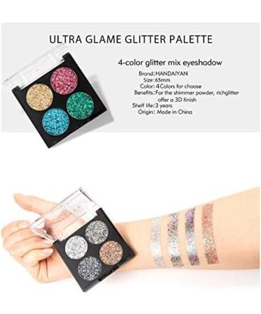 Merlin Scientific HANDAIYAN Professional 4 Colors Make Up Shiny Glitter Eye shadow Eyeshadow Palette Shimmer Waterproof Makeup Cosmetic (Combo 3) - Buy Online on GoSupps.com