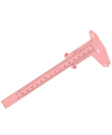 Beaupretty Outil de Mesure Sourcils en Plastique Rose 150Mm Pied Coulisse Portable pour Maquillage Professionnel et Salon de Beaut