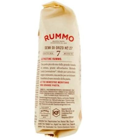  Rummo Rummo Pasta Semi di Orzo No. 27 Pack of 16 Italian pasta made from durum wheat semolina 500g + 1 330ml can of peach iced tea for yoga - Buy Online on GoSupps.com