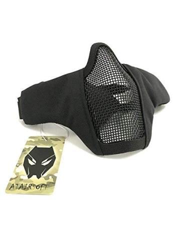 Tactical Airsoft CS Protective Clothing Strike Steel Half Mask with 2 Belts for Hunting Paintball WorldShopping4U BK