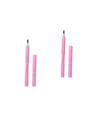 FOMIYES 2pcs mini lipsticks travel makeup brush Portable Lipstick Brush Lip Gloss Brush dual ended makeup brush Lipstick Applicator Lip Lip Gloss Applicator telescopic beauty tools mediumx2pcs Pinkx2pcs