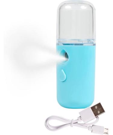Facial Mist Sprayer USB Recharging Handheld Face Steamer for Skin Care Moisturizing Hydrating Blue 30ML - Buy Online on GoSupps.com