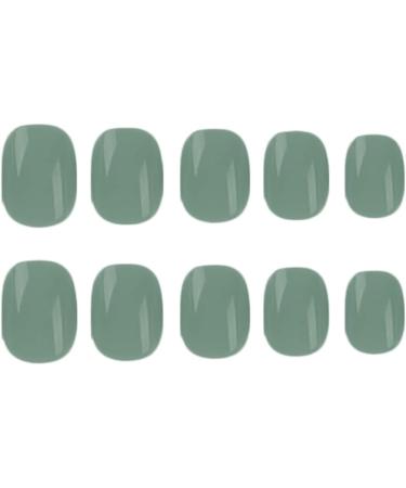 24pcs Short Dark Green False Nails for Women | Stick on, Press on, Removable | Fake Nails for Nail Art Accessories - Buy Online on GoSupps.com
