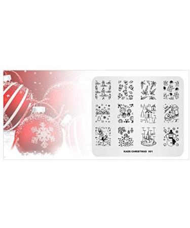 Christmas Theme Nail Art Stamping Plate - Winter Snowflake, Cartoon Snowman, Santa, Turkey Dinner Pattern - DIY Manicure Print Tool - Buy Online on GoSupps.com