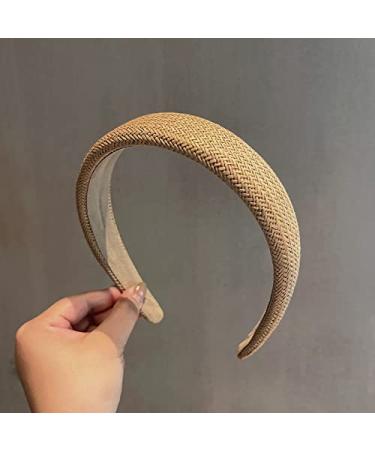 Brown Woven Straw Headband for Women - Wide Braid Boho Hairband for Beach Holiday - Buy Online on GoSupps.com