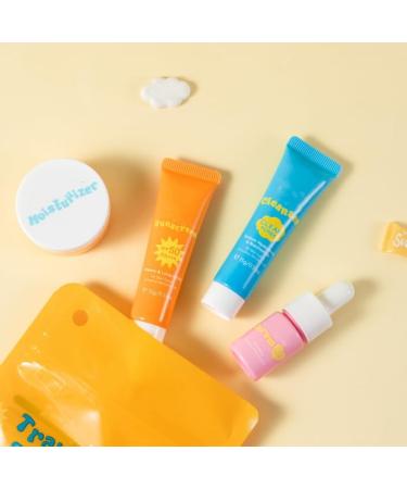 Travel Skin Care Set for Kids Women's Facial Routine Set 4 Piece Gentle Cleansing and Skin Care Kit with Face Cream Cleanser Serum and - Buy Online on GoSupps.com