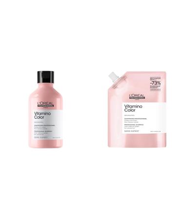 L'Or al Professionnel LOr al Professionnel set with Color Protective Shampoo and refill For Colored Hair Protects against Color Fading For More Shine With Resveratrol Vitamino Color 300ml and refill 500ml
