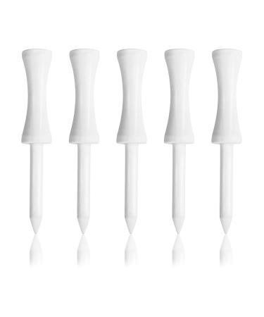 Zivisk Step Down Golf Tees 2-1/8"or 2-3/4"or 3-1/4" 100 Count Wooden Bamboo Golf Castle Tees (White Natural Color) 3 1/4 Inch White
