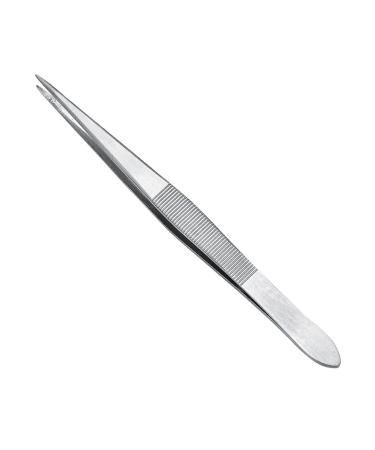 Dajidafu 4X Pointed Tweezers Craft Tweezers Smooth Stainless Steel Finely Processed High Tech High-precision Tweezer Silver