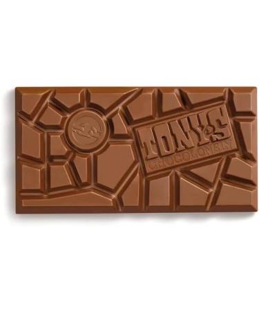  Tony's Chocolonely Tony's Chocolonely Milk chocolate bar with almond honey and nougat 180g - Buy Online on GoSupps.com