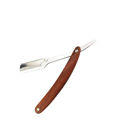 Minkissy 2st razor with a straight edge of razor with interchangeable blade hairdresser razor manual razor made of stainless steel old -fashioned bamboo man stainless steel 2 PCs As shown