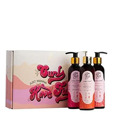 3 Step Curl Routine | Gentle Clarifying Shampoo Deep Conditioner & Curl Cream| Haircare Combo | Curly And Wavy Hair | Simplified Curly Hair Care | Colour Safe |Set of 3 (200ml each)