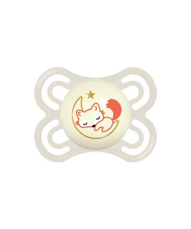Mam Perfect Night Luminous Silicone Skinsoft Pacifier with Pacifier Holder 2-6 Months Beige