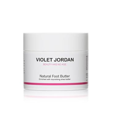 VIOLET JORDAN Natural Foot Butter - Intensive Moisture for Dry Cracked Heels & Feet Infused with Shea Butter Peppermint Essential Oils & Macadamia - Body Care Older Women & Mature Skin