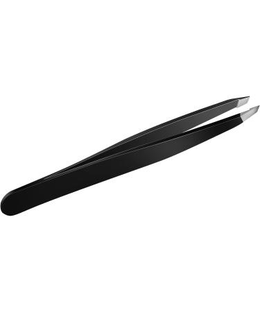 CGBE Professional Stainless Steel Slant Tip Eyebrow Tweezers | Precision Tweezer for Men & Women | Great for Ingrown Hair | 1 Pack (Black) - Buy Online on GoSupps.com