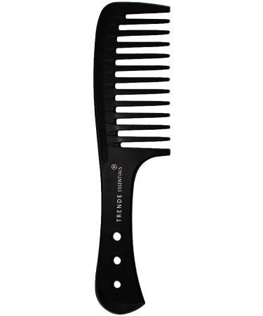 Trende Essentials Wide Tooth Comb 1 Pc - Detangler And Heat Resistant With Proper Ventilation-Especially Designed For Wet Curly Hair With Suitable Handgrip (WTC) black
