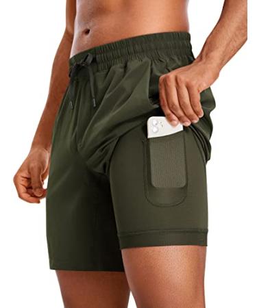 CRZ YOGA High Waisted Workout Shorts for Women - 4'' Mesh Liner