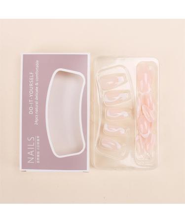 24Pcs/Set Press On Nails Medium Length White Lnes False Nails Acrylic Fake Nails Full Cover Nails Tips Artificial Finger Manicure Press on nails for Women and Girls - Buy Online on GoSupps.com