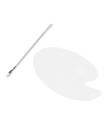 Buy Clear Nail Palette - Acrylic Makeup Mixing Tray & Spatula for Nail Art | International Shipping - Buy Online on GoSupps.com