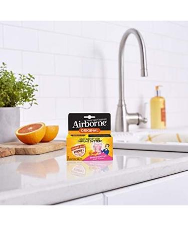 Airborne Pink Grapefruit Effervescent Tablets - 10 Count, Immune Support Supplement - Buy Online on GoSupps.com