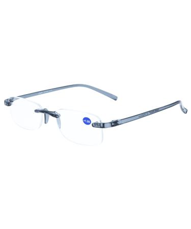 I NEED YOU LIGHT G67000 rimless glasses made of plastic with case grey 2.5 diopters