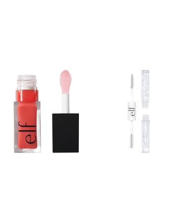 e.l.f. Glow Reviver Lip Oil Nourishing Tinted Lip Oil For A High-shine Finish & Clear Brow & Lash Mascara | Dual-Sided Clear Gel | Conditioning Formula For Healthy Lashes