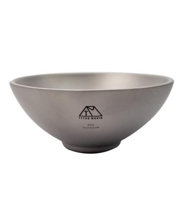 TITAN MANIA Titanium 250ml Double Wall Food Bowl S, Tableware, Ultra Lightweight, Sturdy, Outdoor Gear, Camping Equipment Rice Bowl S