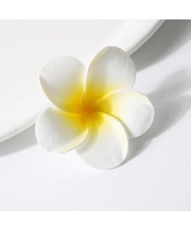 hgnxa Realistic Plumeria Flower Hairpin Elegant Wedding Hairclip Sweet Duckbill Clip Side Pin Nonslip Barrettes for Hair Shape - Buy Online on GoSupps.com