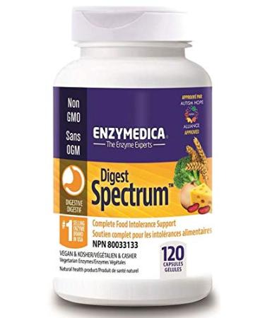 Enzymedica - Digest Spectrum 120 Capsules - Lactose Intolerance Pills - Digestive Enzyme Supplements - Enzymes for Digestion - Indigestion & Heartburn Relief - Gas Bloating Relief for Men and Women