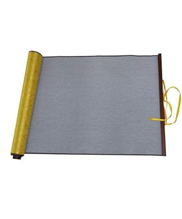 MasterChinese 14x28 Inches Large NO Grid Blank Water Writing Drawing Embroidered Cloth - with Instruction - Brown Frame