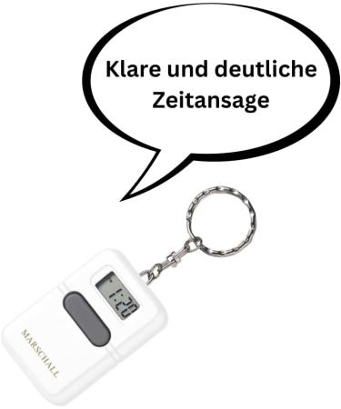 Marshal German Speaking Keychain Clock - Loud Alarm Ideal for Seniors & Visually Impaired - 1107W - Buy Online on GoSupps.com