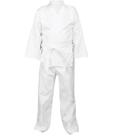 NAMAZU Lightweight Karate Gi for Kids and Adults - White | Student Uniform with Belt for Martial Arts Training - Size 4 Adult (5'7-5'9 / 140-170lbs) - Buy Online on GoSupps.com