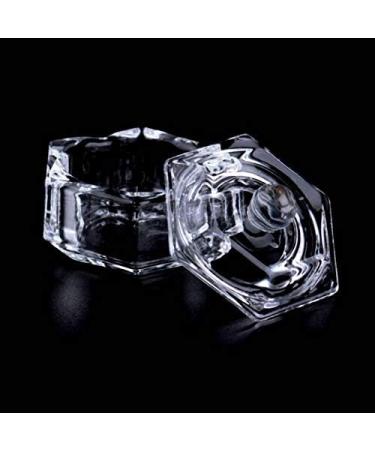 Nail Art Acrylic Crystal Glass Dappen Dish Bowl Cup with Cap Liquid Glitter Powder Caviar Nail Styling Tools - Buy Online on GoSupps.com