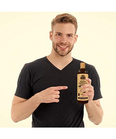 Men's 3-in-1 Castor Oil Shampoo, Conditioner & Treatment | Prevents Dandruff, Stimulates Hair Growth | For All Hair Types | Sulfate, Silicone & Paraben Free | 16 oz - Buy Online on GoSupps.com