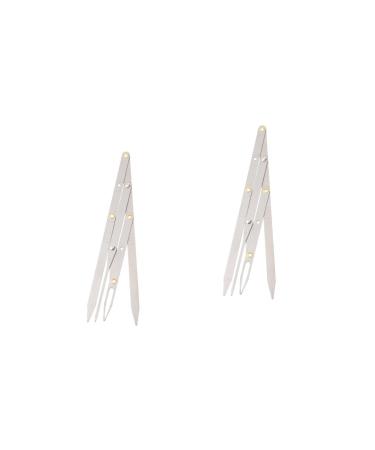 Didiseaon 2pcs Eyebrow Scale Mini Tools Metal Eyebrow Ruler Eyebrow Measurement Tool Miss Eyebrow Trimming Set