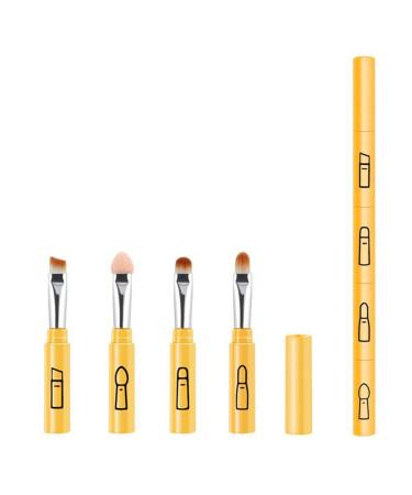 4-in-1 Eye Makeup Brushes Eye Shadow Concealer Eyebrow Foundation Powder Liquid Cream Blending Brushes Sponge Eyeshadow Set Travel Portable Carrying Bag Type 5