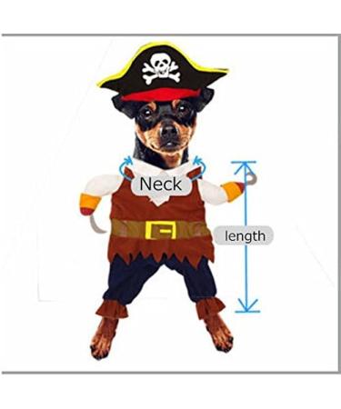 Idepet Caribbean Pirate Cat Costume & Hat - Funny Pet Clothes for Dressing up Parties (M) - Buy Online on GoSupps.com
