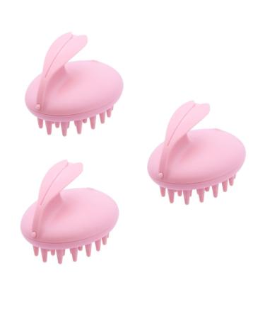 Tovinanna 3st hair washing brush scalp massage brush scalp massager hair growth curly curly curly hair massage fleub fleeab scalp neat brush shampoo brush electrical massage gamme rabbit pink