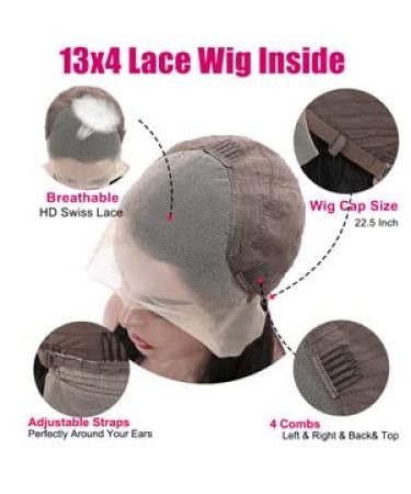 22 Body Wave Lace Front Human Hair Wig for Black Women | HD Transparent 13x4 Brazilian Lace Frontal Wig | Pre Plucked with Baby Hair | 180% Density - Buy Online on GoSupps.com