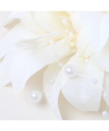 Arranview Jewellery White fascinator with petals feathers and bead detailing - Buy Online on GoSupps.com