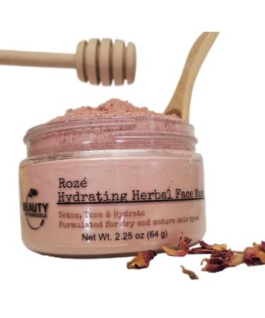Anti-Aging Hydrating Herbal Face Mask with Roses Rose Hips and Honey- Moisturizing for Dry Mature Skin and Sensitive Skin -Natural and Organic (2.25 OZ)